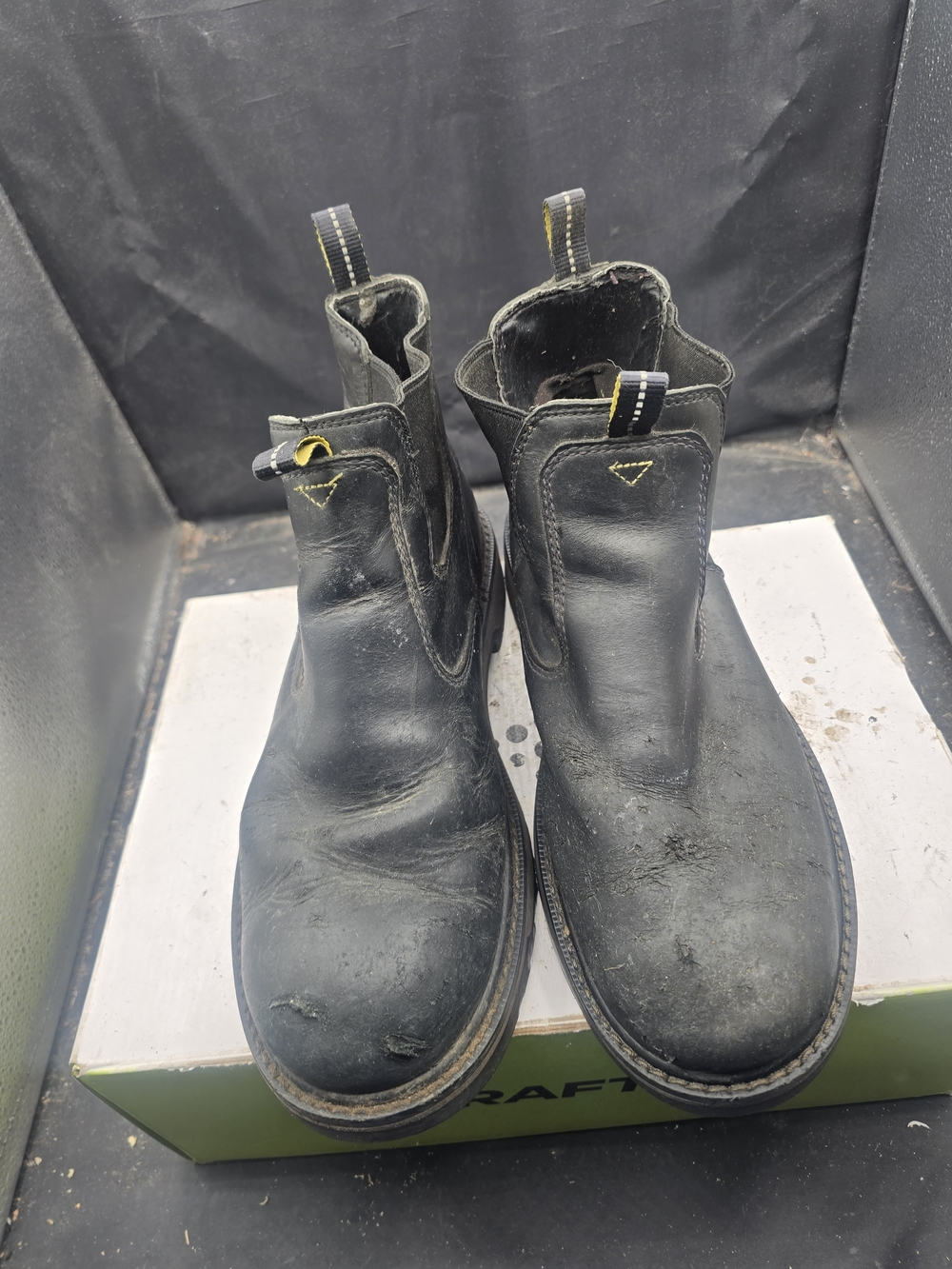Men's Black Chelsea Work Boots with Pull Tabs